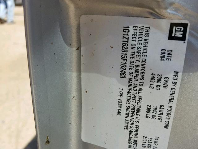 1G1ZT62815F162463 - 2005 CHEVROLET MALIBU MAX 银色 照片 10