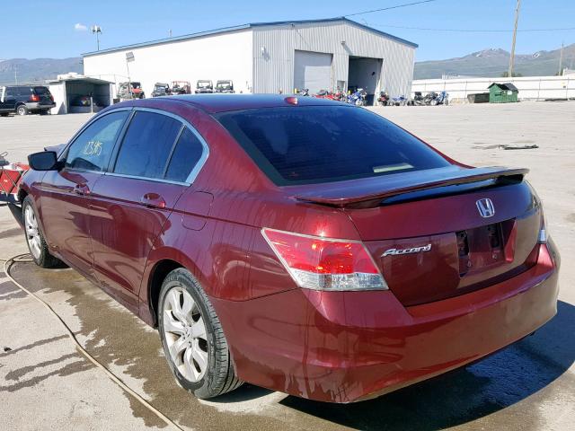 1HGCP26849A107756 - 2009 HONDA ACCORD EXL BURGUNDY photo 3