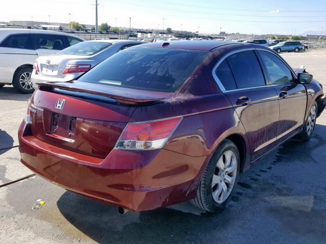 1HGCP26849A107756 - 2009 HONDA ACCORD EXL BURGUNDY photo 4