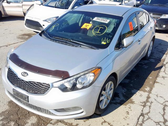 KNAFX4A85E5062325 - 2014 KIA FORTE EX SILVER photo 2