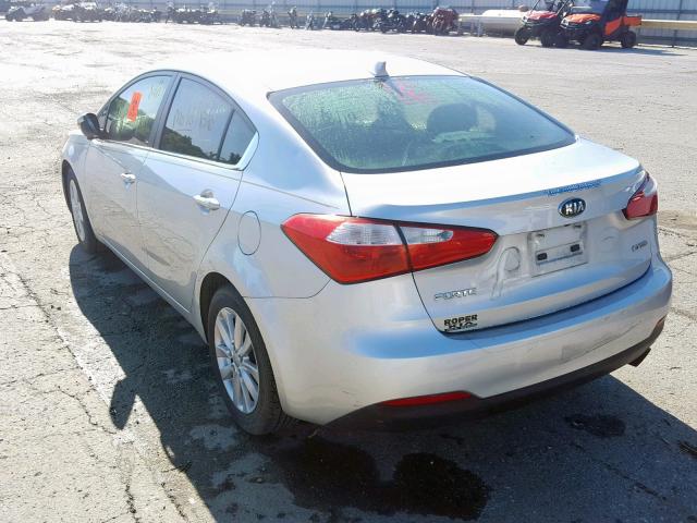 KNAFX4A85E5062325 - 2014 KIA FORTE EX SILVER photo 3