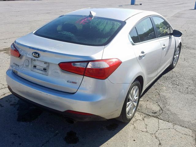 KNAFX4A85E5062325 - 2014 KIA FORTE EX SILVER photo 4