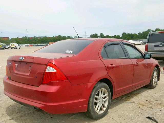 3FAHP0GA5CR411059 - 2012 FORD FUSION S RED photo 4