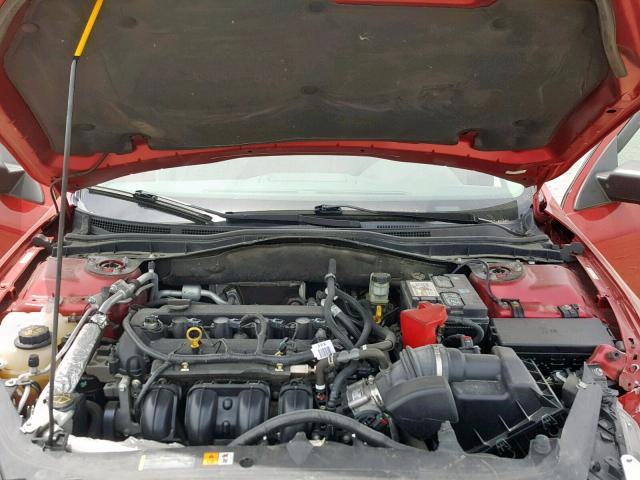 3FAHP0GA5CR411059 - 2012 FORD FUSION S RED photo 7