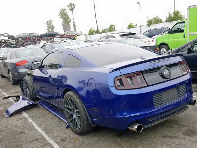 1ZVBP8CF4D5275296 - 2013 FORD MUSTANG GT BLUE photo 3