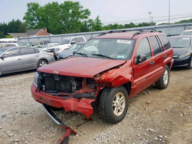 1J8GW48S94C316889 - 2004 JEEP GRAND CHER RED photo 2