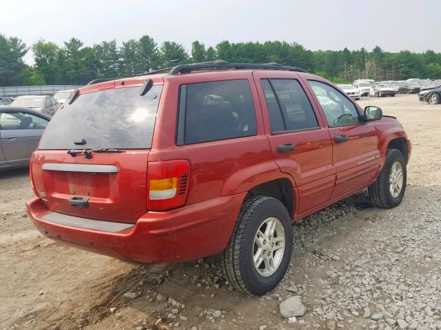 1J8GW48S94C316889 - 2004 JEEP GRAND CHER RED photo 4