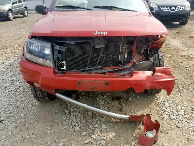 1J8GW48S94C316889 - 2004 JEEP GRAND CHER RED photo 9