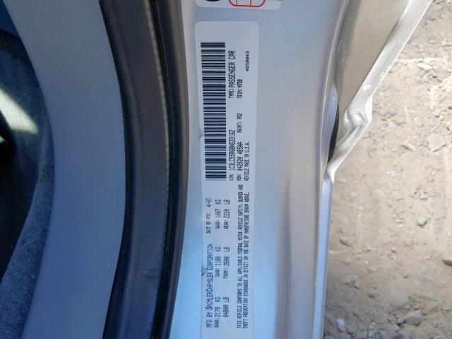 1C3LC55R68N633162 - 2008 CHRYSLER SEBRING TO SILVER photo 10