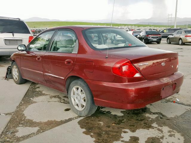 KNAFB121725207519 - 2002 KIA SPECTRA BA MAROON photo 3