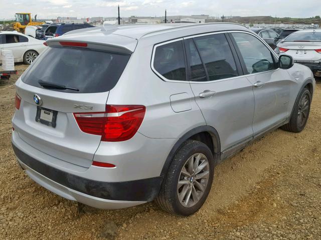 5UXWX7C57BL734415 - 2011 BMW X3 XDRIVE3 SILVER photo 4