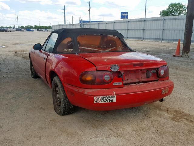 JM1NA3511M1238722 - 1991 MAZDA MX-5 MIATA RED photo 3