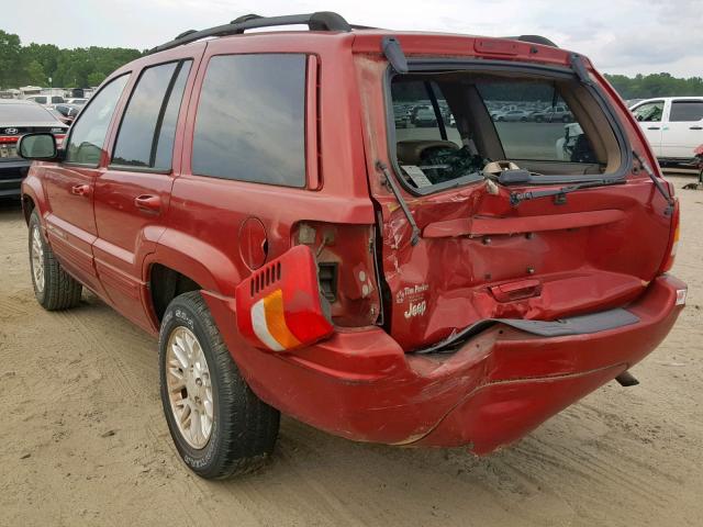 1J4GX58S72C131614 - 2002 JEEP GRAND CHER RED photo 3