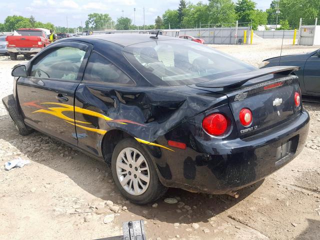 1G1AL18H597119705 - 2009 CHEVROLET COBALT LT BLACK photo 3