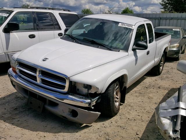 1D7HG42N24S734153 - 2004 DODGE DAKOTA SLT WHITE photo 2