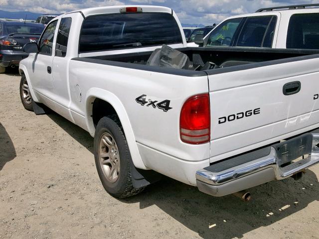 1D7HG42N24S734153 - 2004 DODGE DAKOTA SLT WHITE photo 3