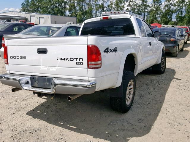 1D7HG42N24S734153 - 2004 DODGE DAKOTA SLT WHITE photo 4