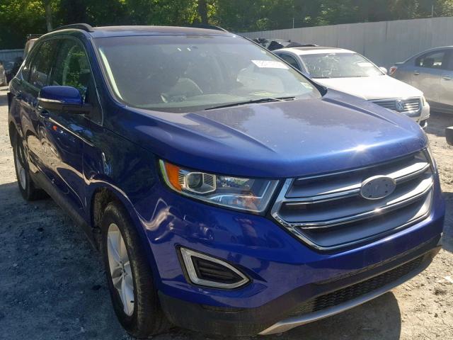 2FMTK4J80FBC09759 - 2015 FORD EDGE SEL BLUE photo 1