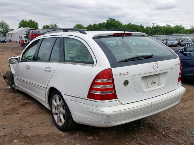 WDBRH81J55F621498 - 2005 MERCEDES-BENZ C 240 SPOR WHITE photo 3