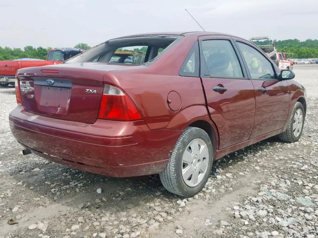 1FAHP34N86W106777 - 2006 FORD FOCUS ZX4 BURGUNDY photo 4