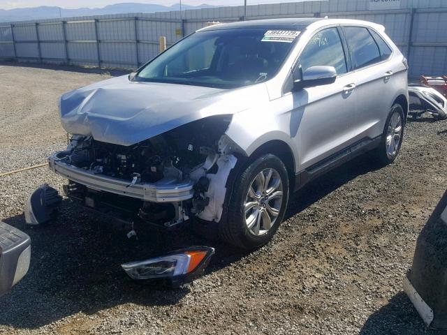 2FMPK4K94KBB88952 - 2019 FORD EDGE TITAN SILVER photo 2