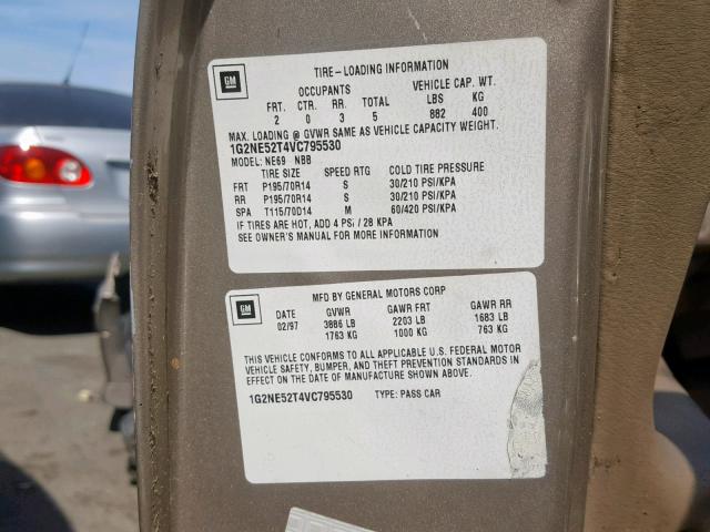 1G2NE52T4VC795530 - 1997 PONTIAC GRAND AM S GRAY photo 10