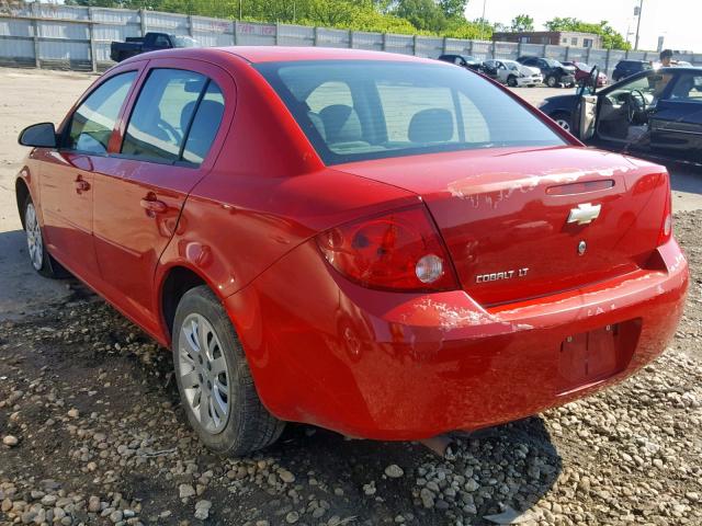 1G1AT58H197251061 - 2009 CHEVROLET COBALT LT RED photo 3