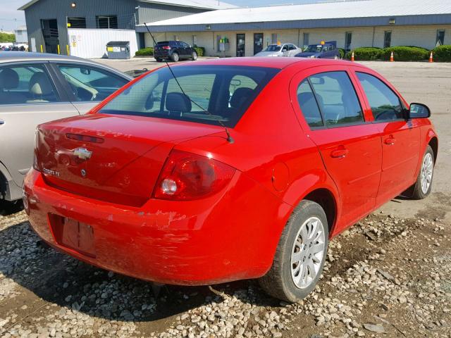 1G1AT58H197251061 - 2009 CHEVROLET COBALT LT RED photo 4