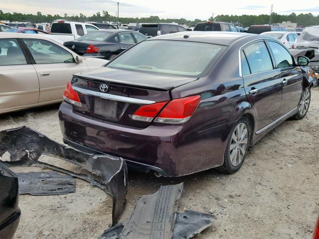 4T1BK3DB1BU401421 - 2011 TOYOTA AVALON BAS BURGUNDY photo 4