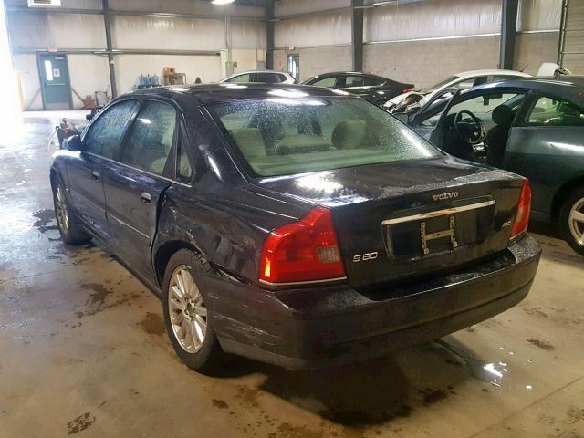 YV1TH592X61444636 - 2006 VOLVO S80 2.5T BLACK photo 3