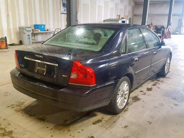 YV1TH592X61444636 - 2006 VOLVO S80 2.5T BLACK photo 4