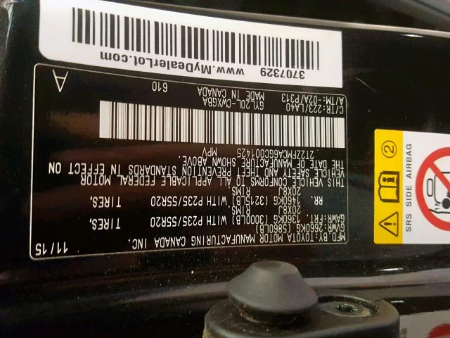 2T2ZFMCA6GC001425 - 2016 LEXUS RX 450H BLACK photo 10