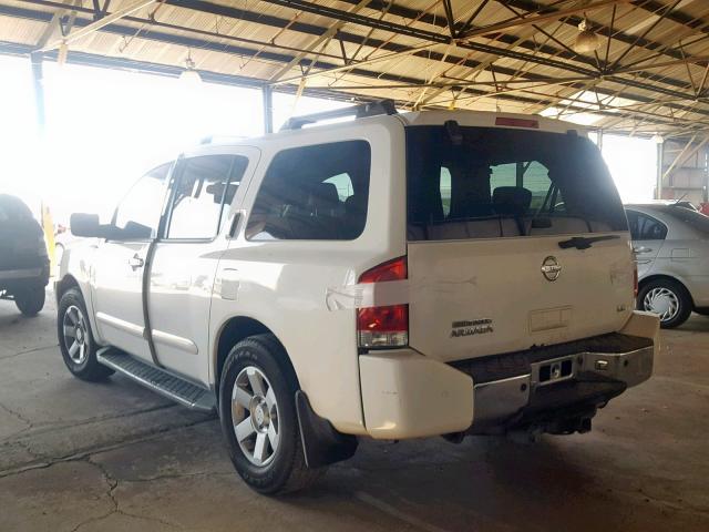 5N1AA08BX4N739100 - 2004 NISSAN ARMADA SE WHITE photo 3