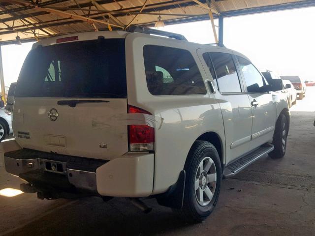 5N1AA08BX4N739100 - 2004 NISSAN ARMADA SE WHITE photo 4