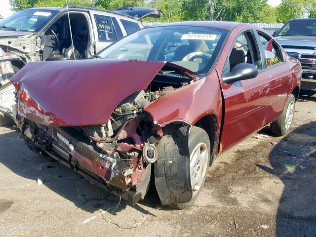 1B3ES26C82D584884 - 2002 DODGE NEON BURGUNDY photo 2