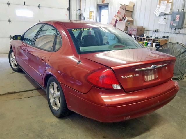 1FAFP55U61A101527 - 2001 FORD TAURUS SES RED photo 3