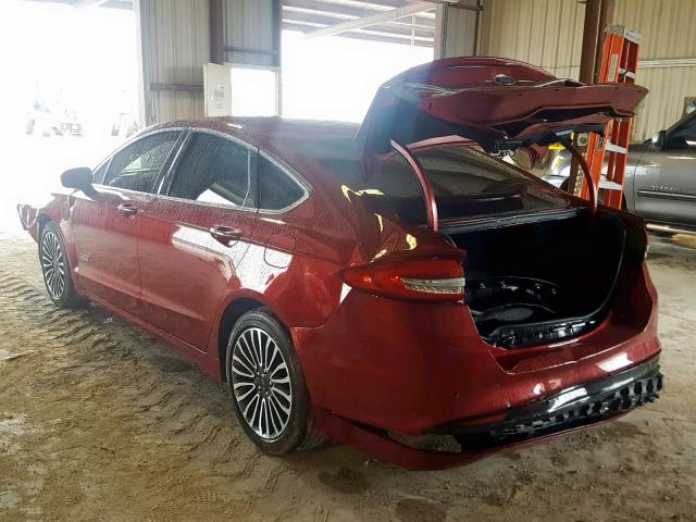 3FA6P0SU5HR299069 - 2017 FORD FUSION TIT RED photo 3