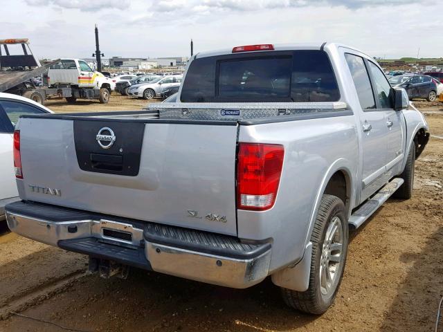 1N6AA0EC4BN307954 - 2011 NISSAN TITAN S SILVER photo 4