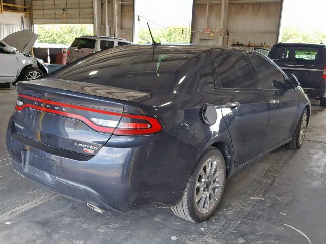 1C3CDFCH8DD233326 - 2013 DODGE DART LIMIT GRAY photo 4