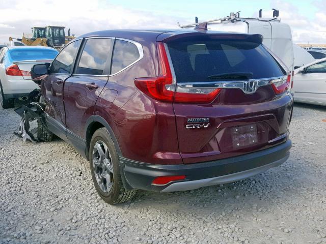 2HKRW1H83HH500383 - 2017 HONDA CR-V EXL MAROON photo 3