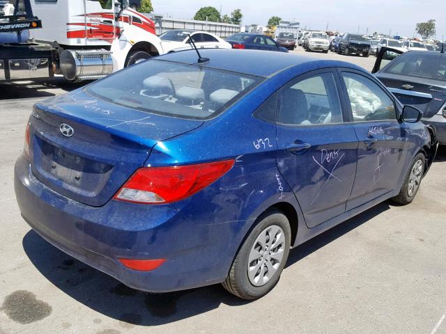 KMHCT4AE1FU818856 - 2015 HYUNDAI ACCENT GLS BLUE photo 4