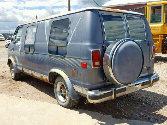 2B6HB23W0HK236977 - 1987 DODGE RAM VAN B2 BLUE photo 3