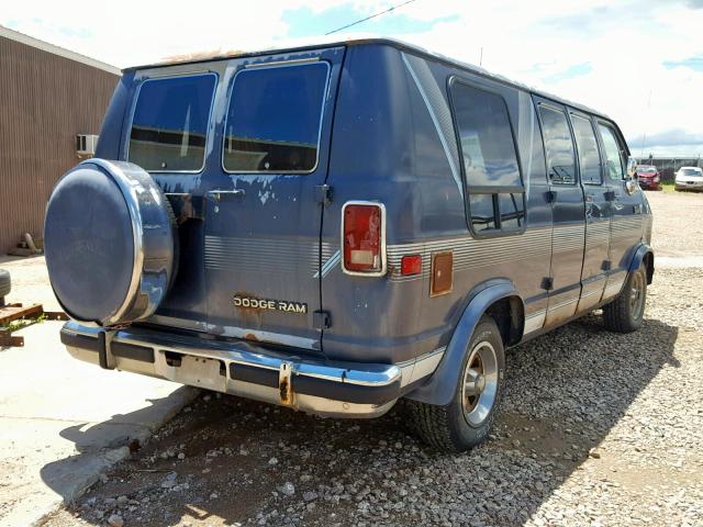 2B6HB23W0HK236977 - 1987 DODGE RAM VAN B2 BLUE photo 4