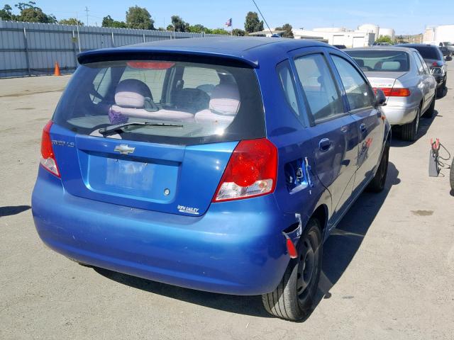 KL1TJ62614B274176 - 2004 CHEVROLET AVEO LS BLUE photo 4