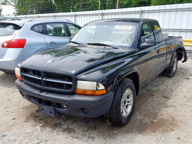 1D7HL12XX3S170164 - 2003 DODGE DAKOTA SXT BLACK photo 2