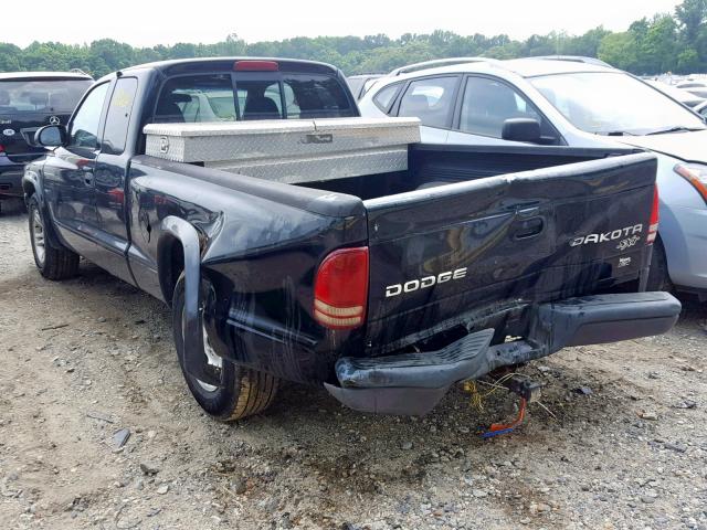 1D7HL12XX3S170164 - 2003 DODGE DAKOTA SXT BLACK photo 3