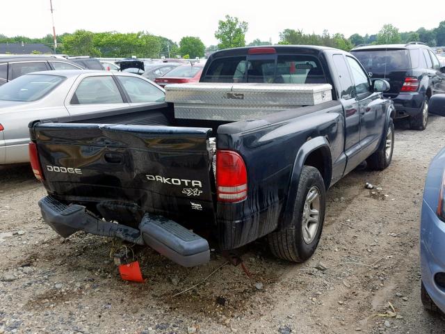 1D7HL12XX3S170164 - 2003 DODGE DAKOTA SXT BLACK photo 4