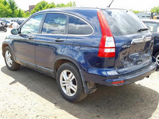 5J6RE4H59AL005756 - 2010 HONDA CR-V EX BLUE photo 3