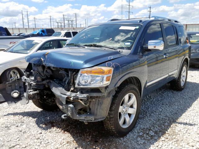 5N1BA0ND5EN600147 - 2014 NISSAN ARMADA SV BLUE photo 2