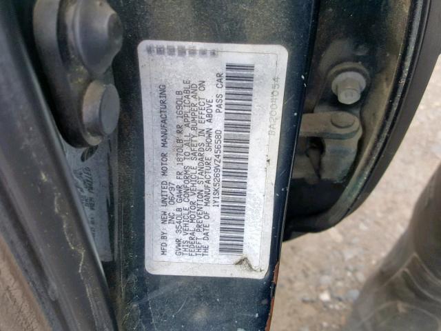 1Y1SK5269VZ456580 - 1997 GEO PRIZM BASE მწვანე ფოტო 10